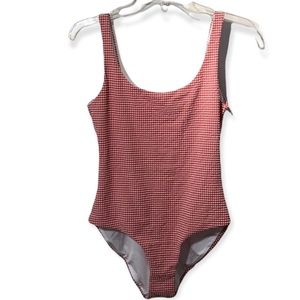 Onia Textured Kelly Gingham one piece bathing suit